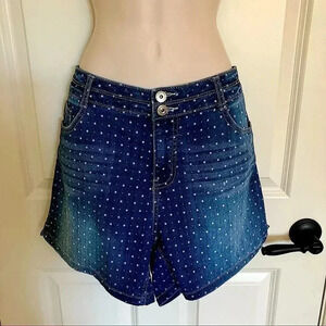 Stitch Star jean denim shorts with‎ white stars size 14